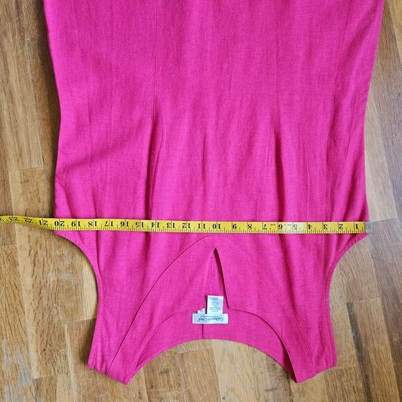 Coldwater Creek Midi Dress Size L Petite Pink Sleeveless Linen Cotton Blend - Picture 6 of 7